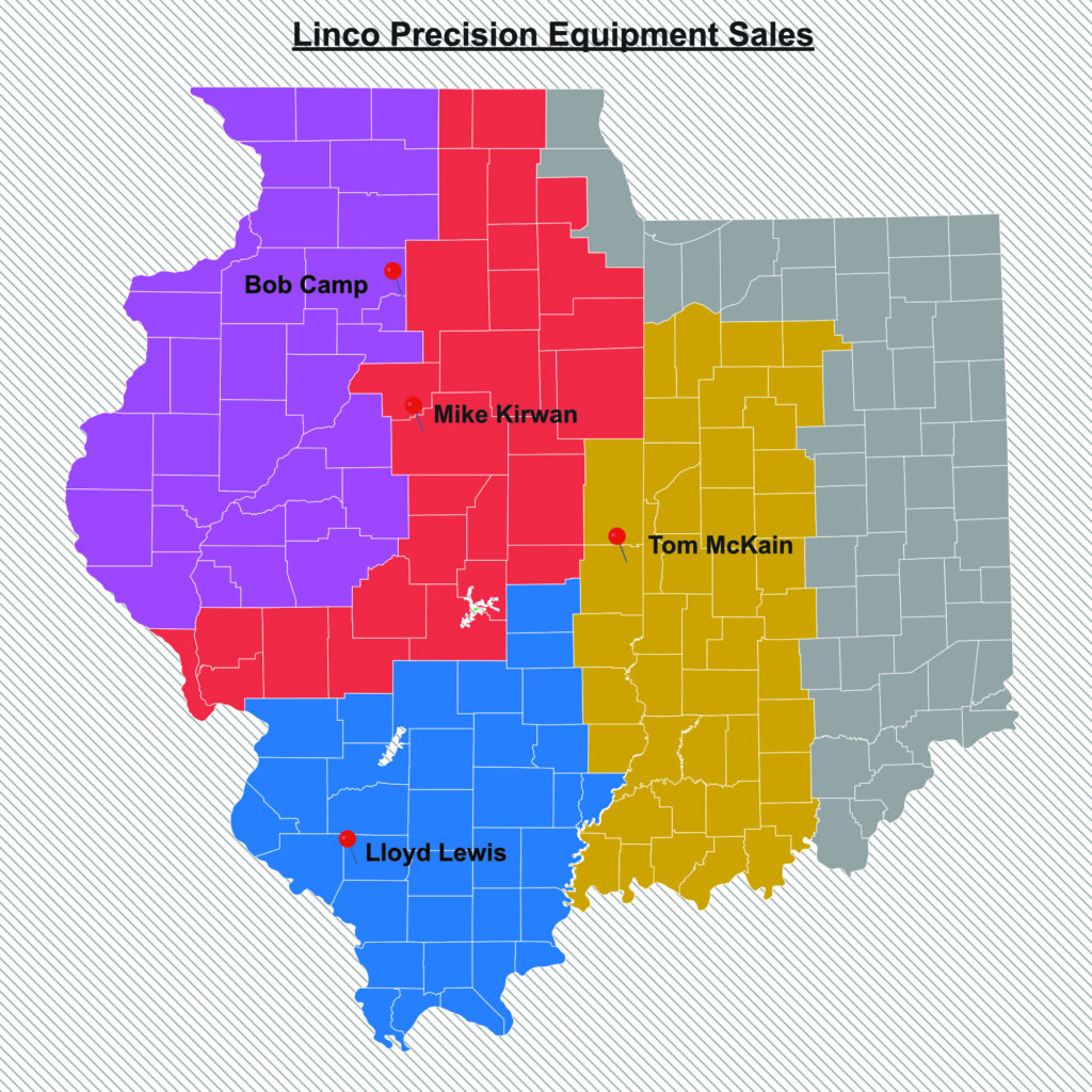 Linco Precision Equipment Sales Map w Indiana
